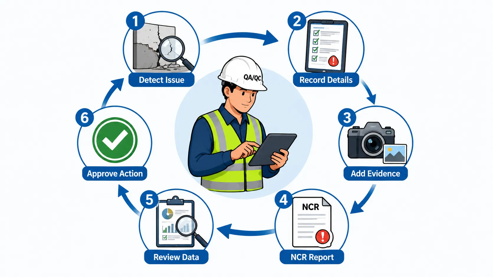 Construction QAQC process workflow