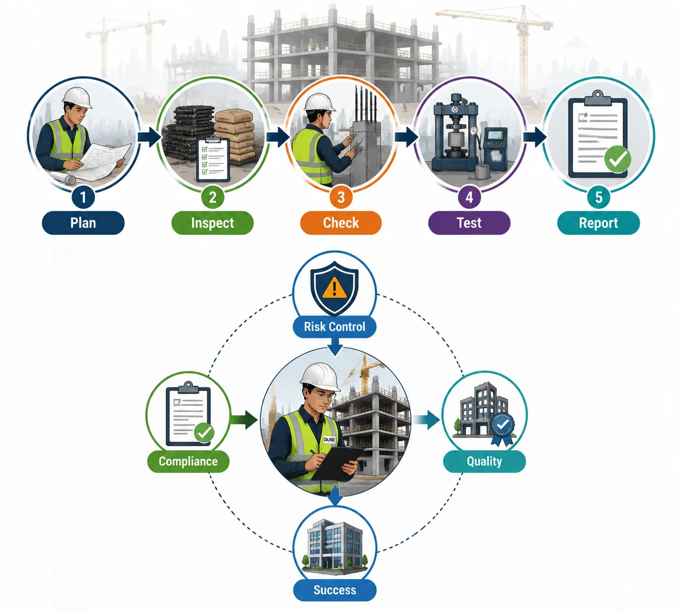 Leson No 1: Introduction to Quality Control and Quality Assurance in Civil Engineering 2 Construction quality control workflow and standards