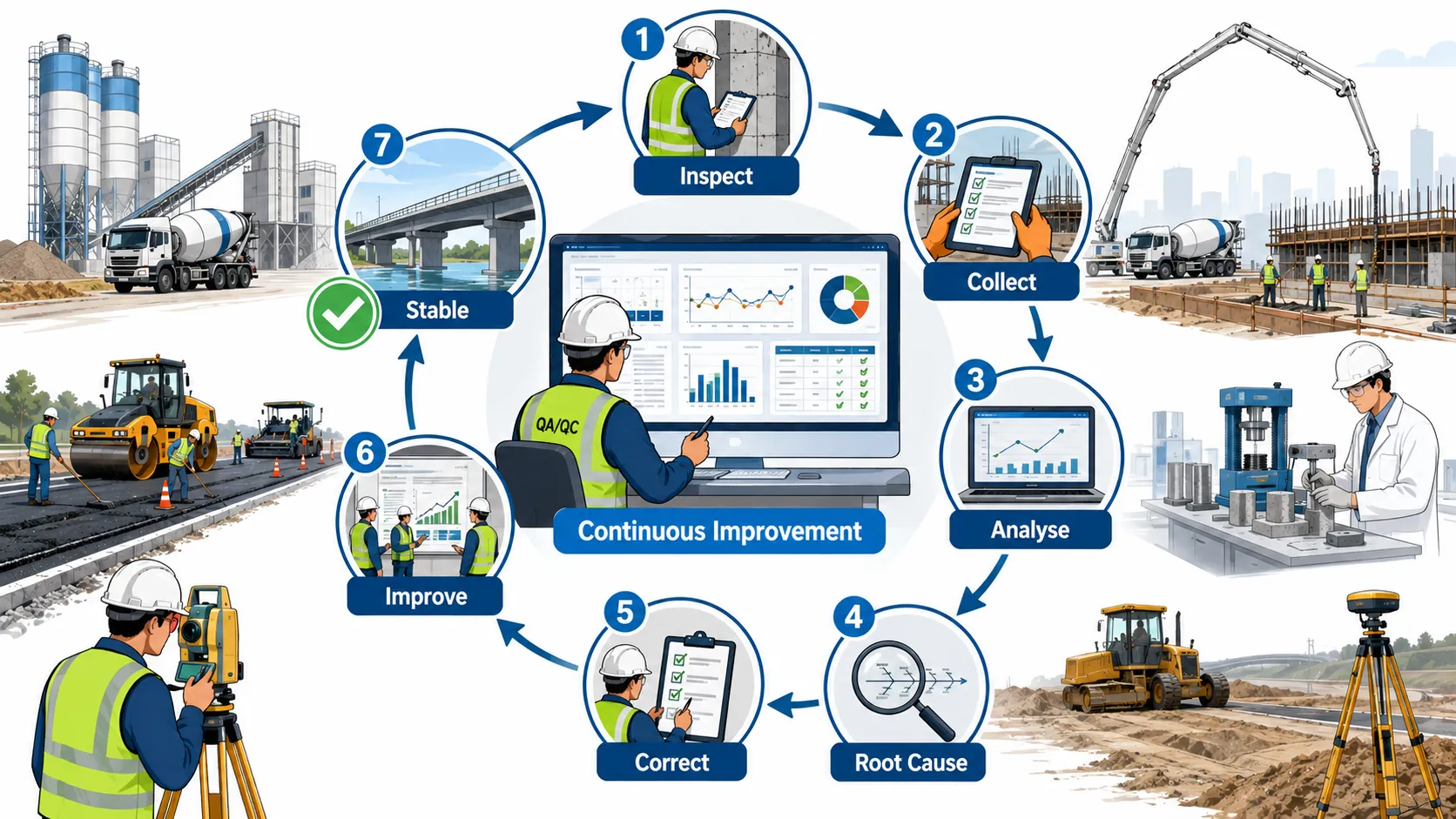 Construction quality control workflow diagram
