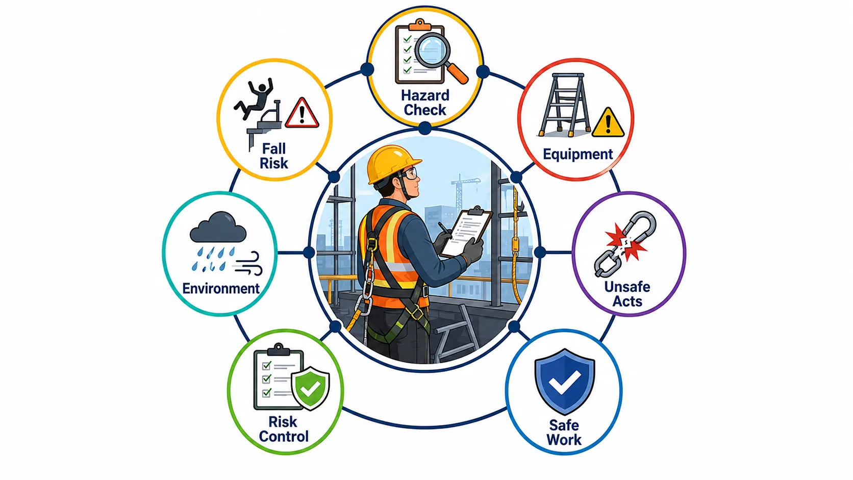 Construction safety hazard checklist infographic