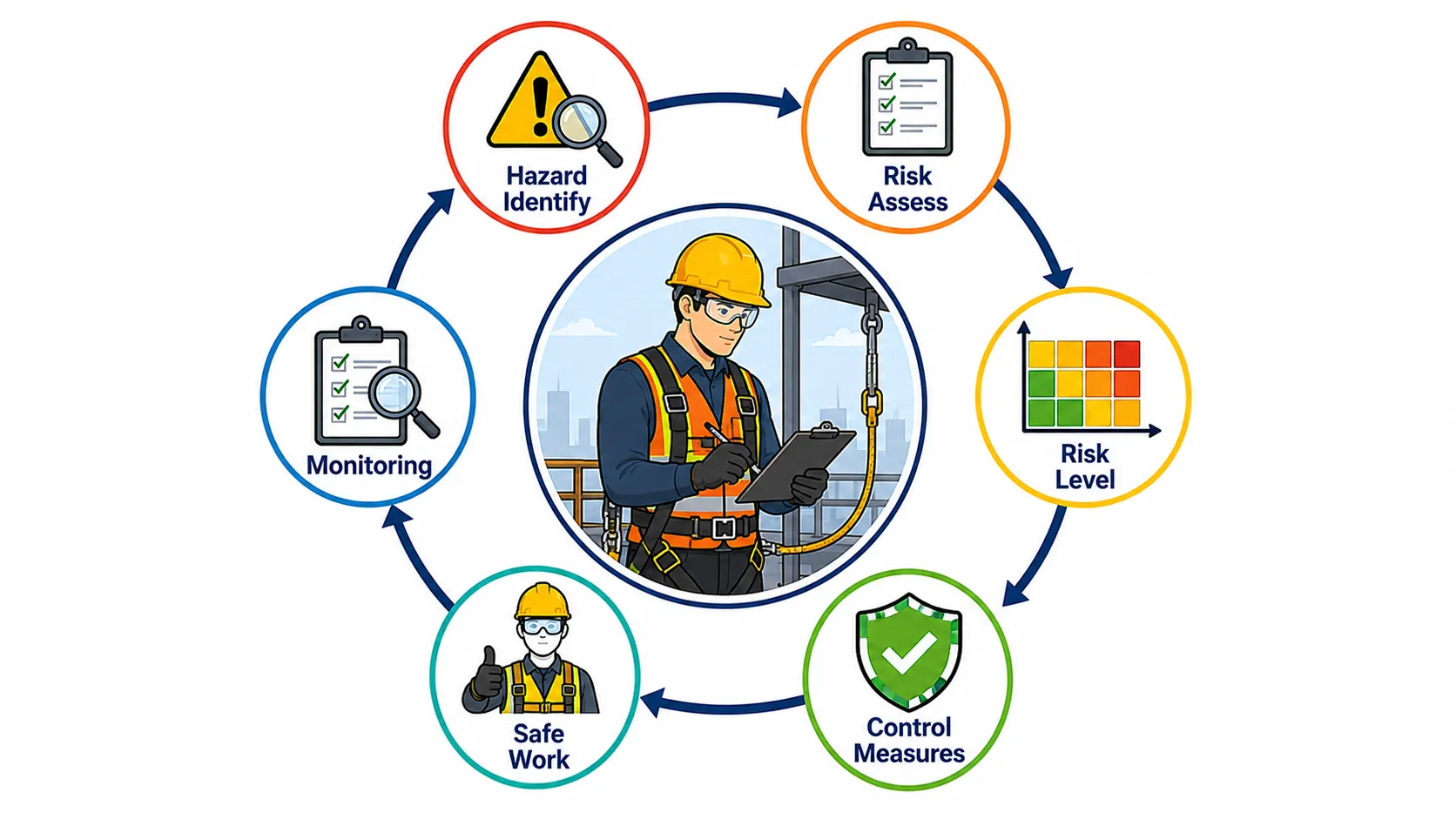 Construction safety workflow diagram