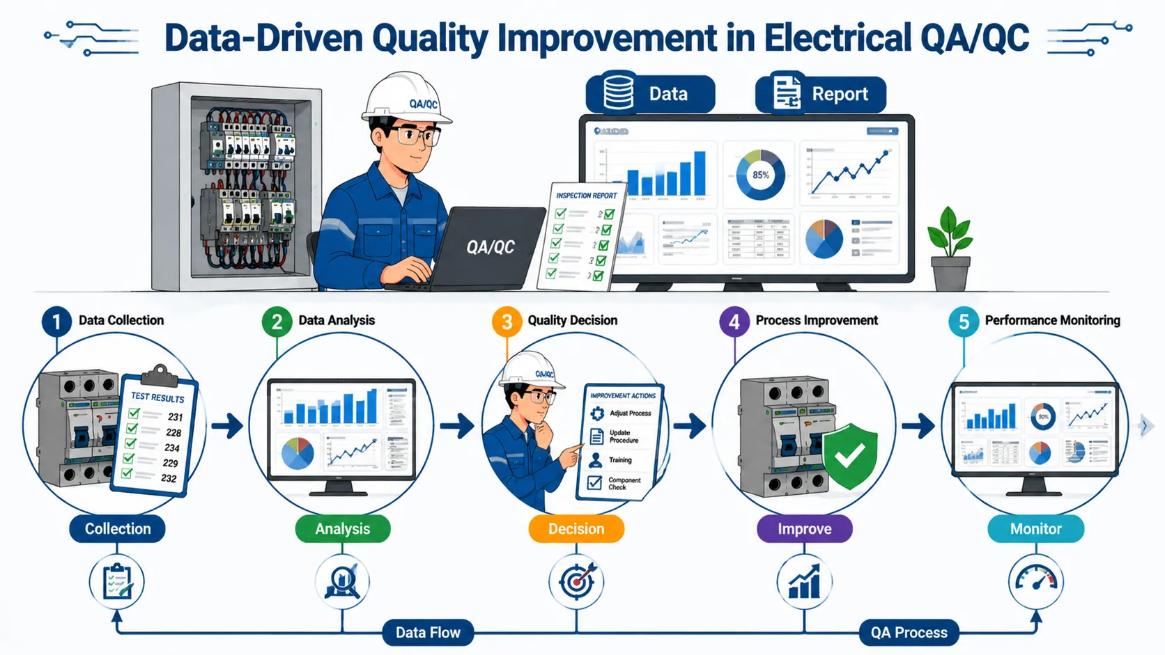 Lesson No 1: Statistical Analysis and Data Interpretation in Electrical QA/QC 3 Data driven quality improvement in electrical QAQC