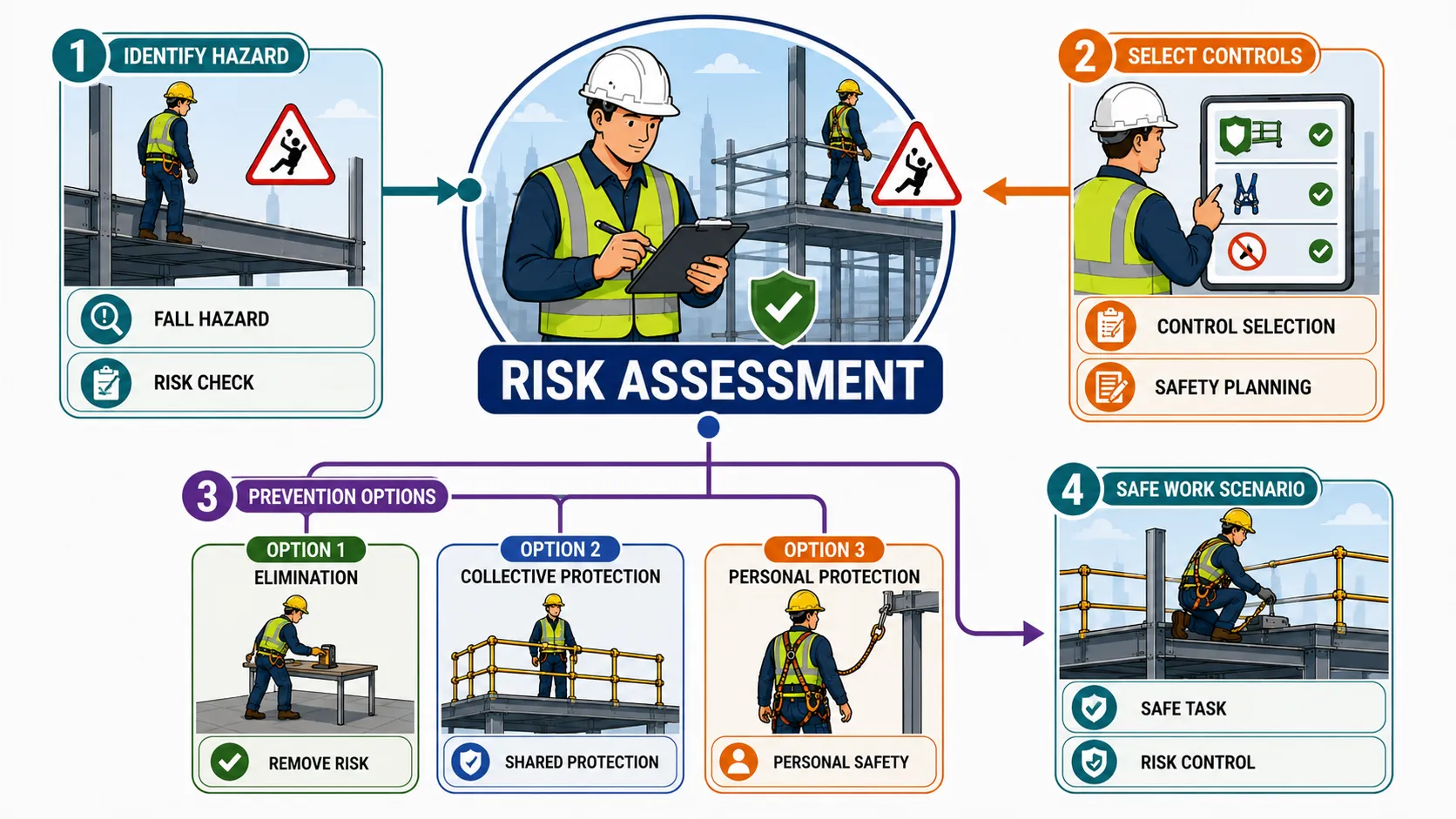 Fall protection workflow poster