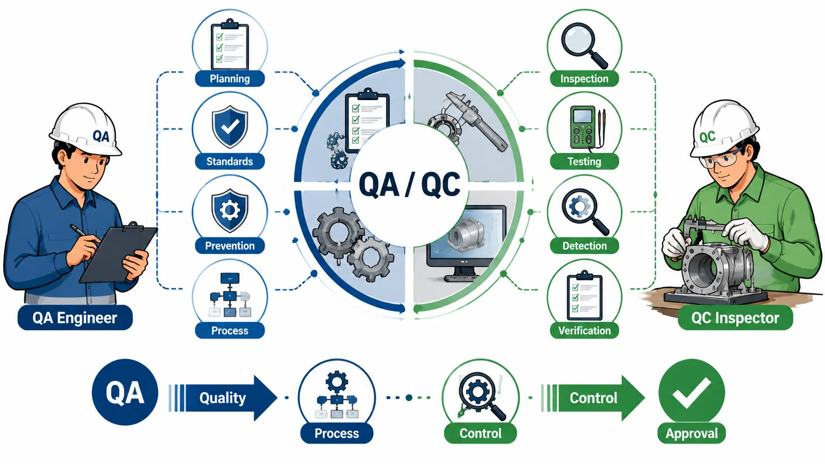 Lesson No 1: Introduction to Quality Control and Quality Assurance in Mechanical Engineering 1 QA and QC process flow diagram