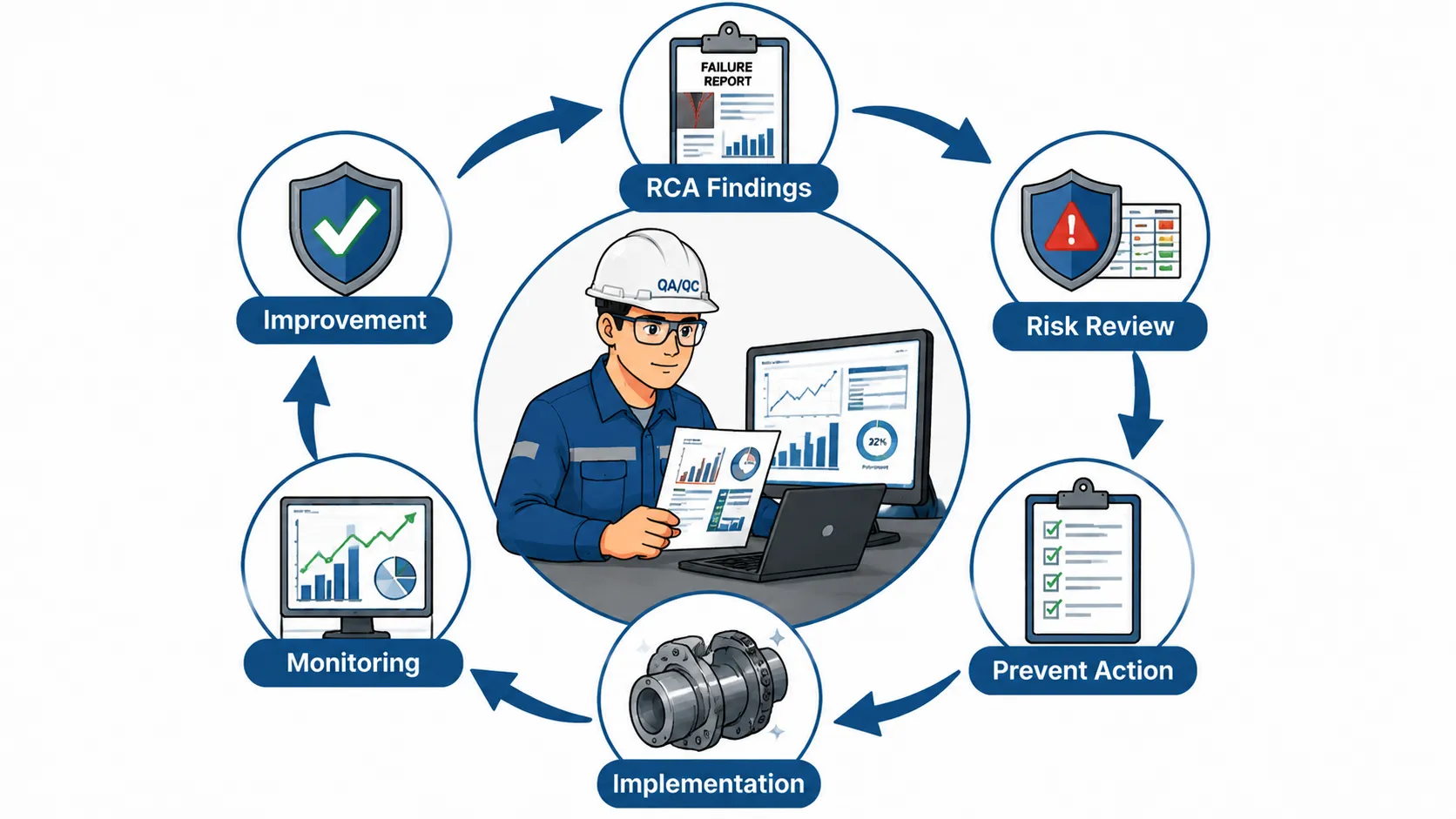Lesson No 1: Root Cause Analysis (RCA) and Problem-Solving in Mechanical Engineering 3 Quality control process flow diagram 2