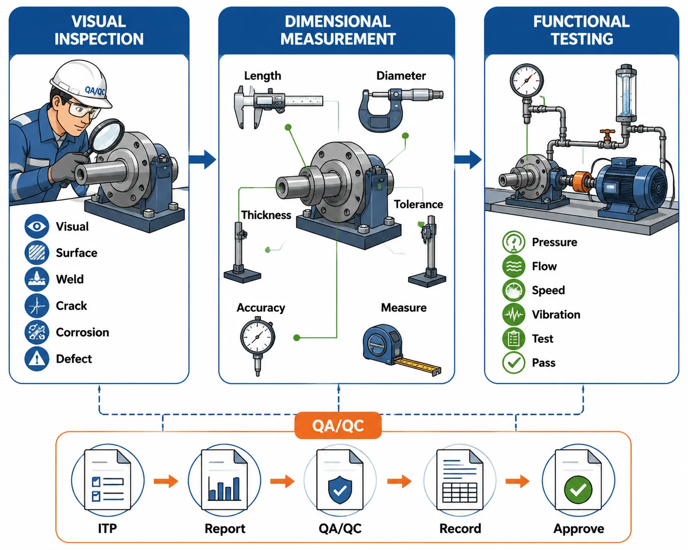 Lesson 1: Inspection and Testing Techniques in Mechanical Engineering 1 Quality control process flow diagram