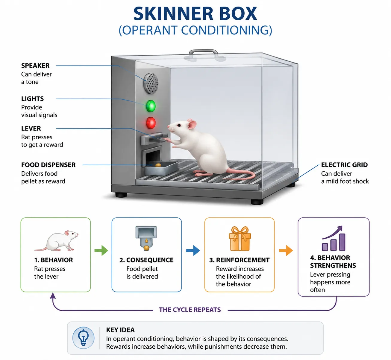 Skinner box operant conditioning diagram