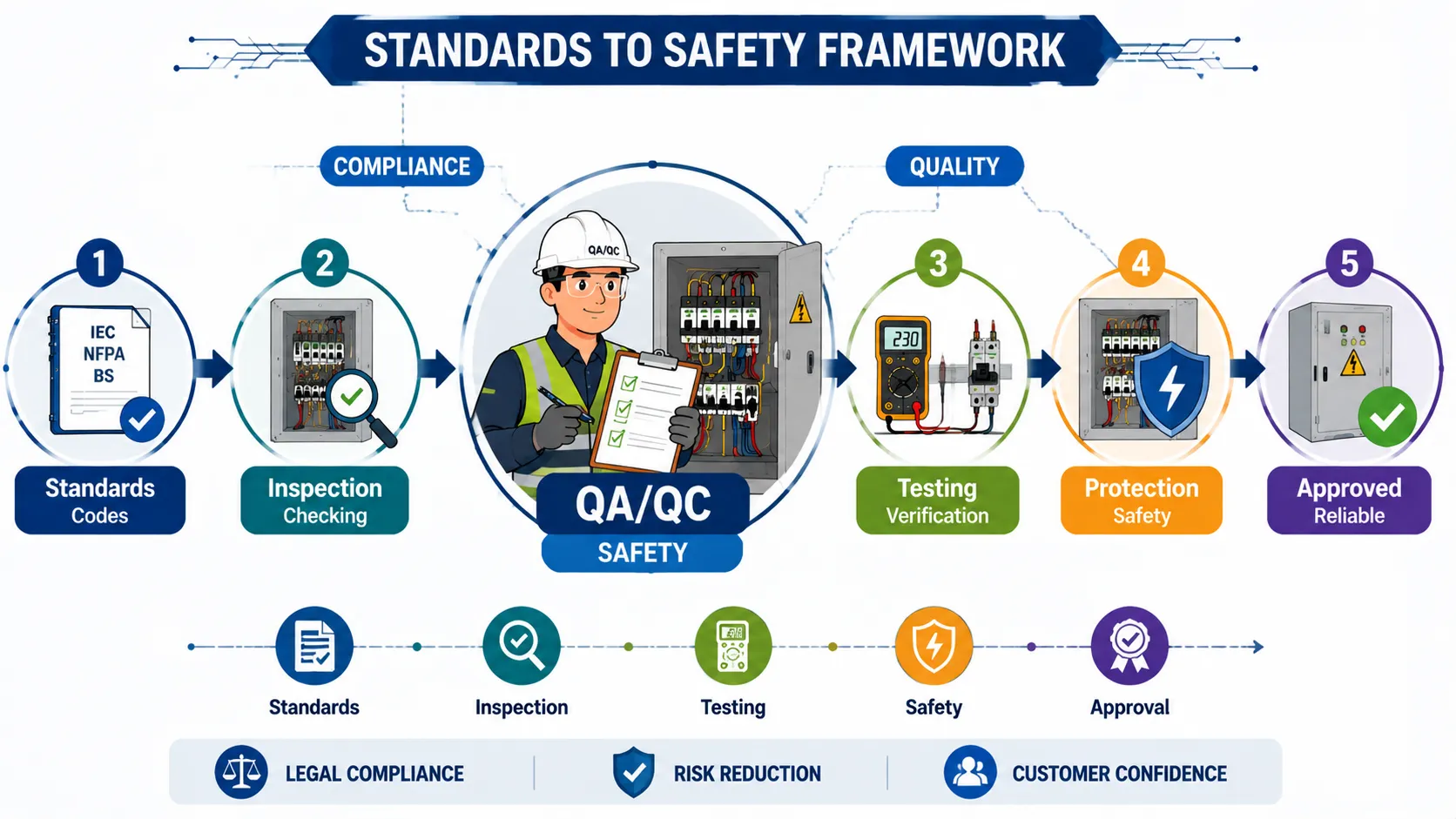 Lesson No 1: Electrical Codes, Standards, and Regulations 2 Standards to safety workflow diagram