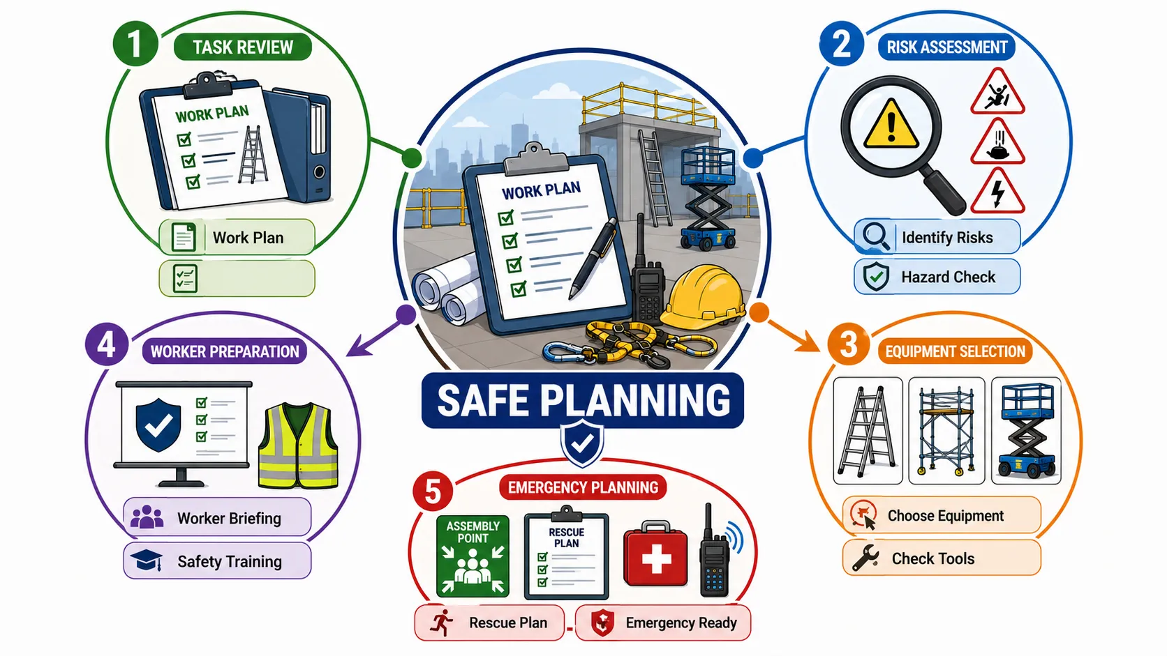 Lesson No 1: Safe Working Practices 1 Work at height safety planning infographic 1