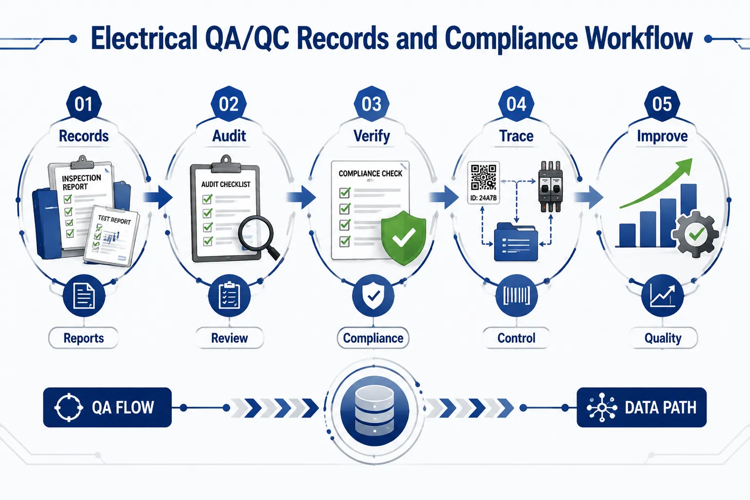 Lesson No 1: Documentation and Reporting in Electrical Quality Assurance 2 Workflow for electrical QAQC compliance