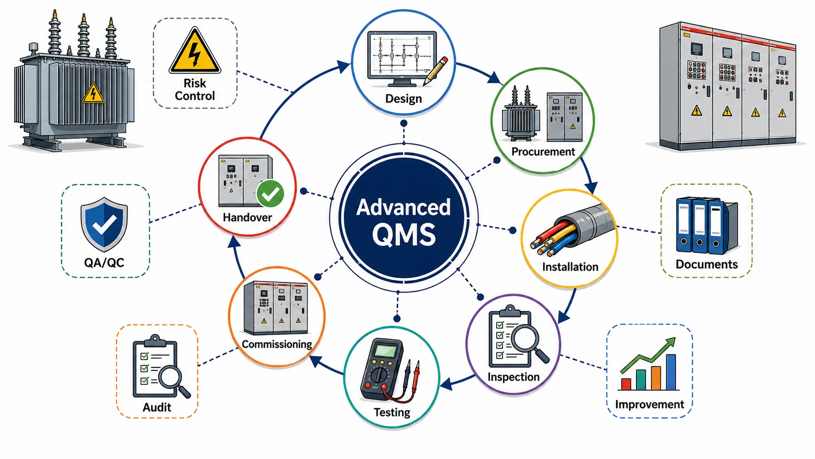 Lesson 2: Design and implement advanced quality management systems for electrical projects. 2 Advanced Electrical Engineering QMS Cycle