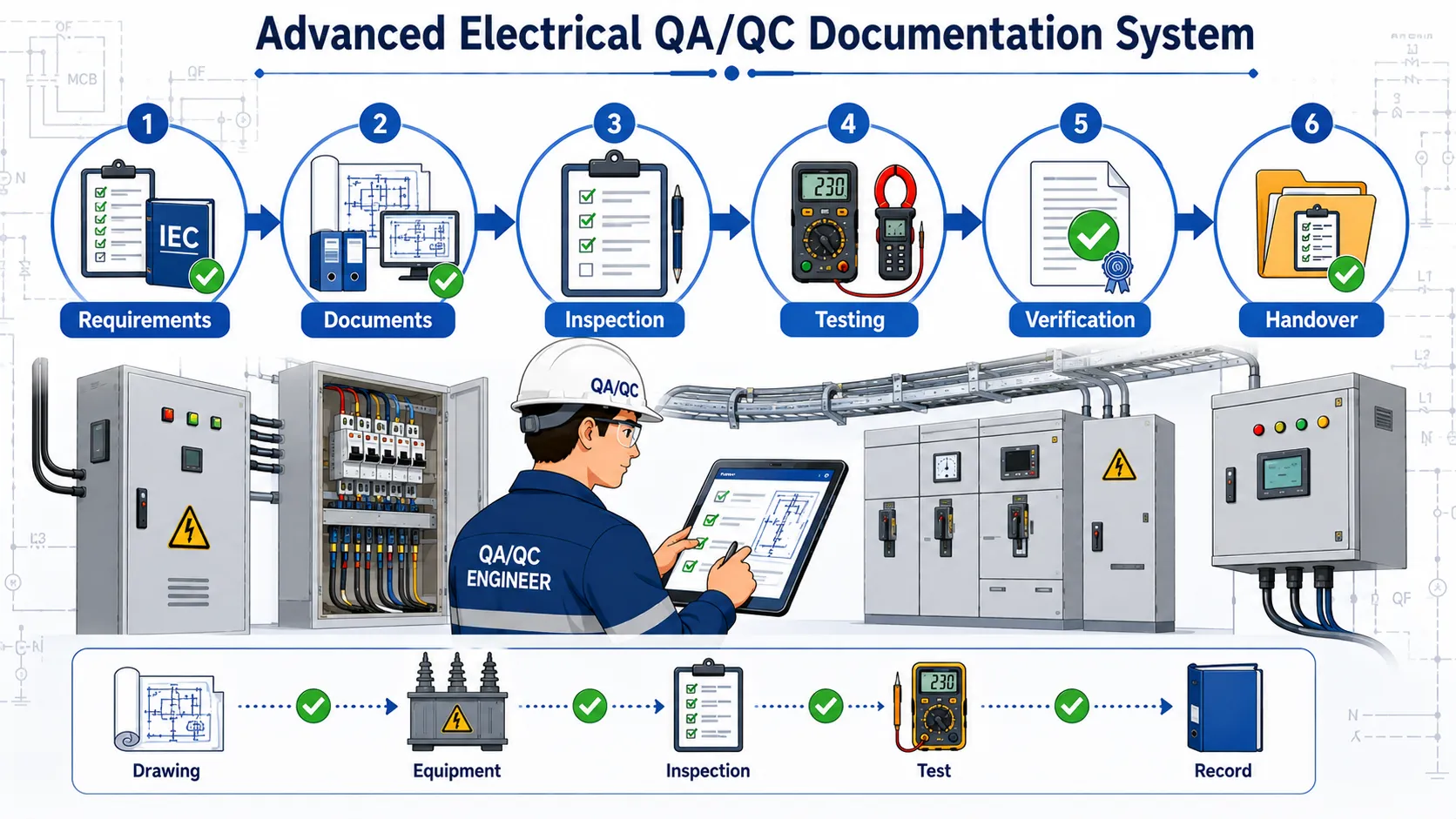 Lesson 7: Document inspection findings in line with international QA/QC standards. 1 Advanced Electrical QAQC Workflow