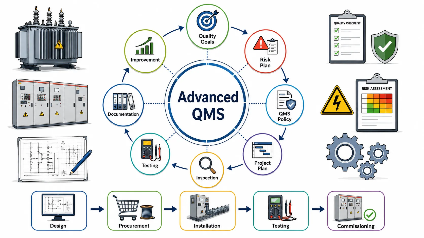 Lesson 2: Design and implement advanced quality management systems for electrical projects. 1 Advanced QMS Electrical Project Framework
