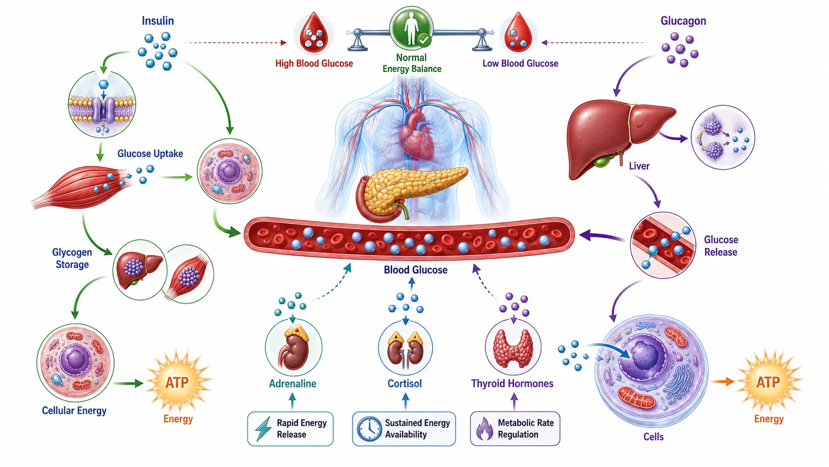 Lesson no 3: Evaluate hormonal and biochemical regulation of nutrient metabolism. 2 Blood Sugar Regulation Infographic