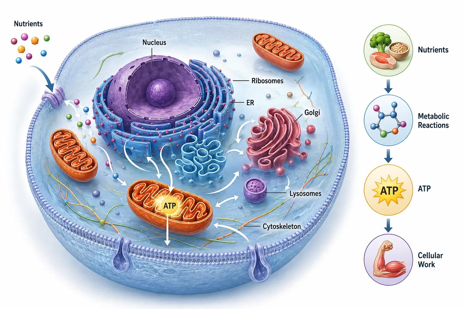 Lesson no 1 : Explain the molecular and cellular basis of human metabolism. 1 Cellular Energy Metabolism Infographic