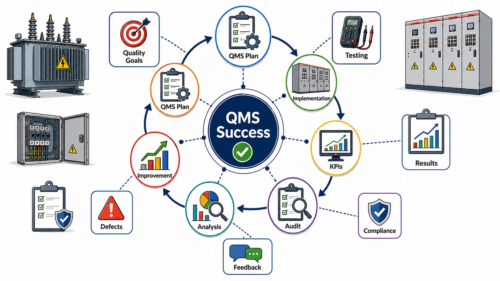 Lesson 2: Design and implement advanced quality management systems for electrical projects. 3 Electrical Project QMS Success Cycle