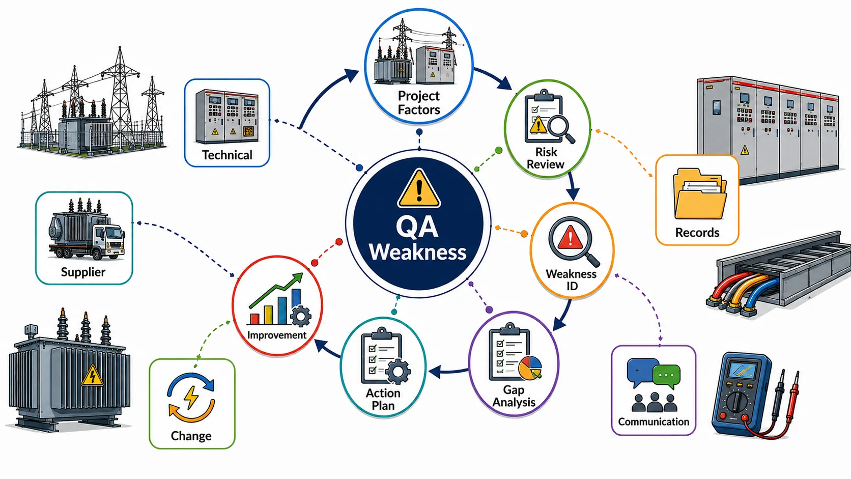 Electrical QA Weakness Workflow Infographic