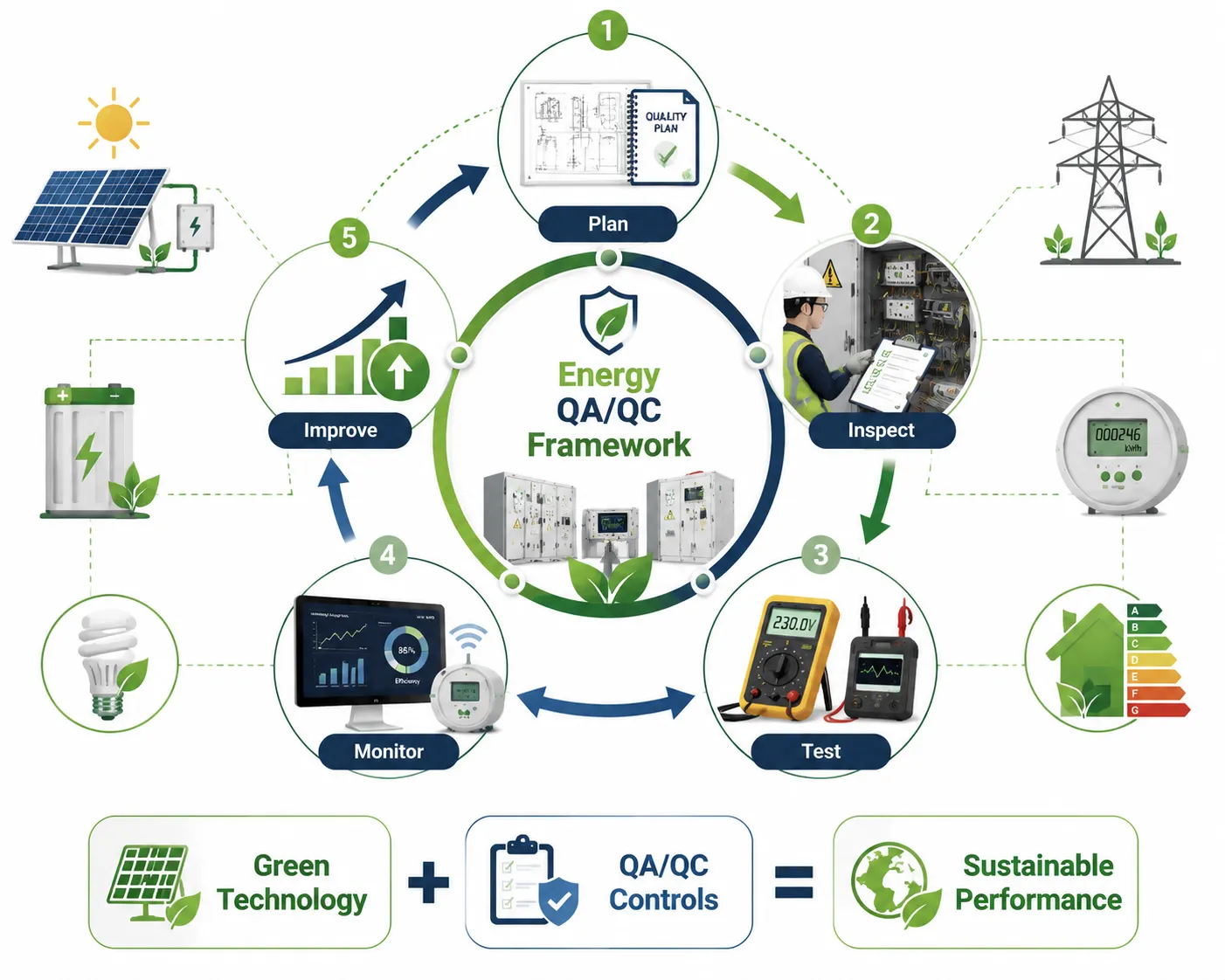 Lesson 2: Integrate Green Technologies and Energy-Efficient Solutions into QA/QC Frameworks 2 Energy QAQC Framework Cycle