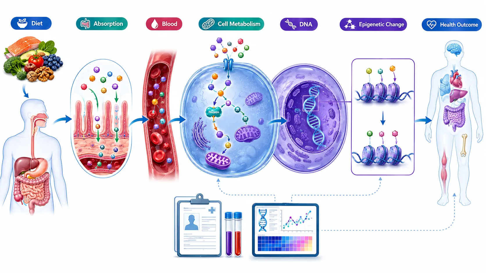Lesson no 1 : Investigate gene–nutrient interactions and epigenetic influences. 4 From Diet to Health A Molecular Pathway