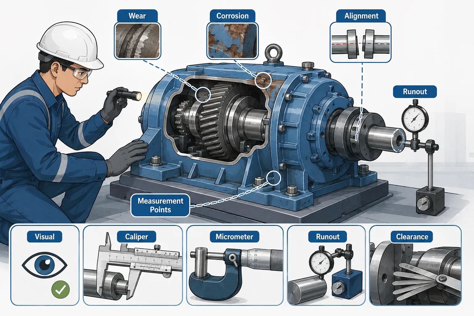 Lesson 1: Perform comprehensive inspections of mechanical systems, machinery, and components. 2 Gearbox Inspection and Measurement Guide
