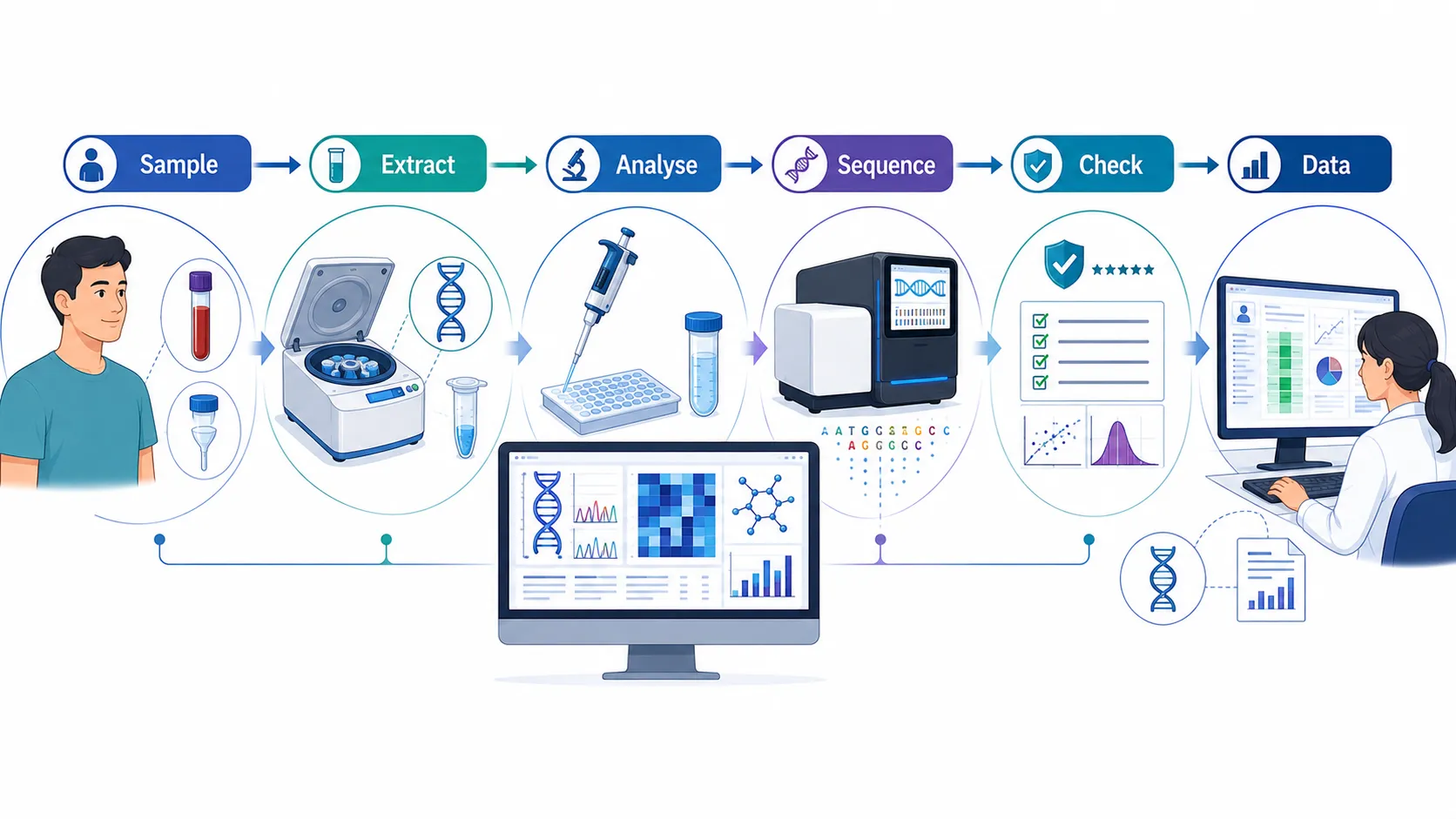 Lesson no 2 : Analyse nutrigenomics and nutrigenetics data. 1 Genomics Workflow Sample to Data
