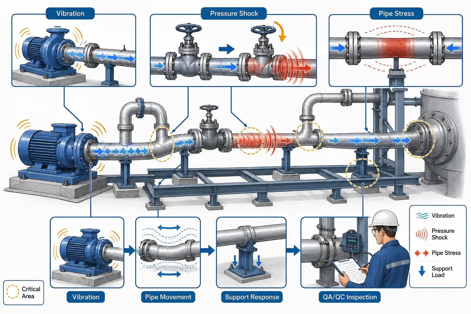 Industrial Piping Dynamics and Inspection