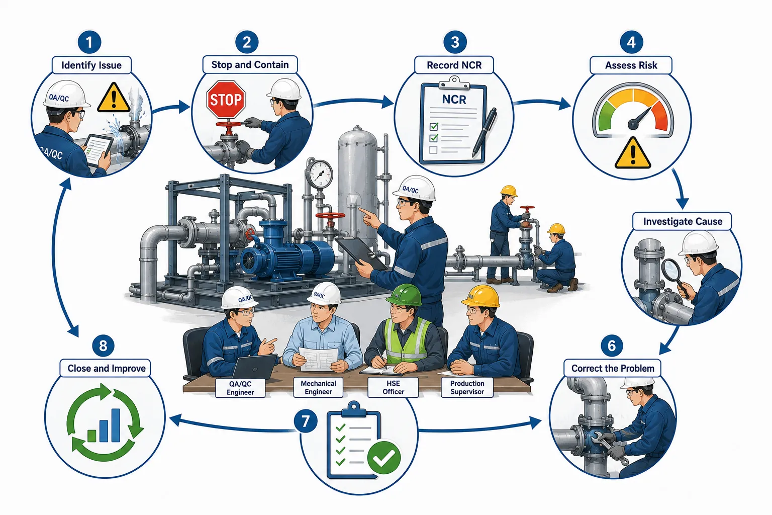 Lesson no 2 : Ensure mechanical projects comply with safety, quality, regulations. 3 Industrial QAQC Process Workflow