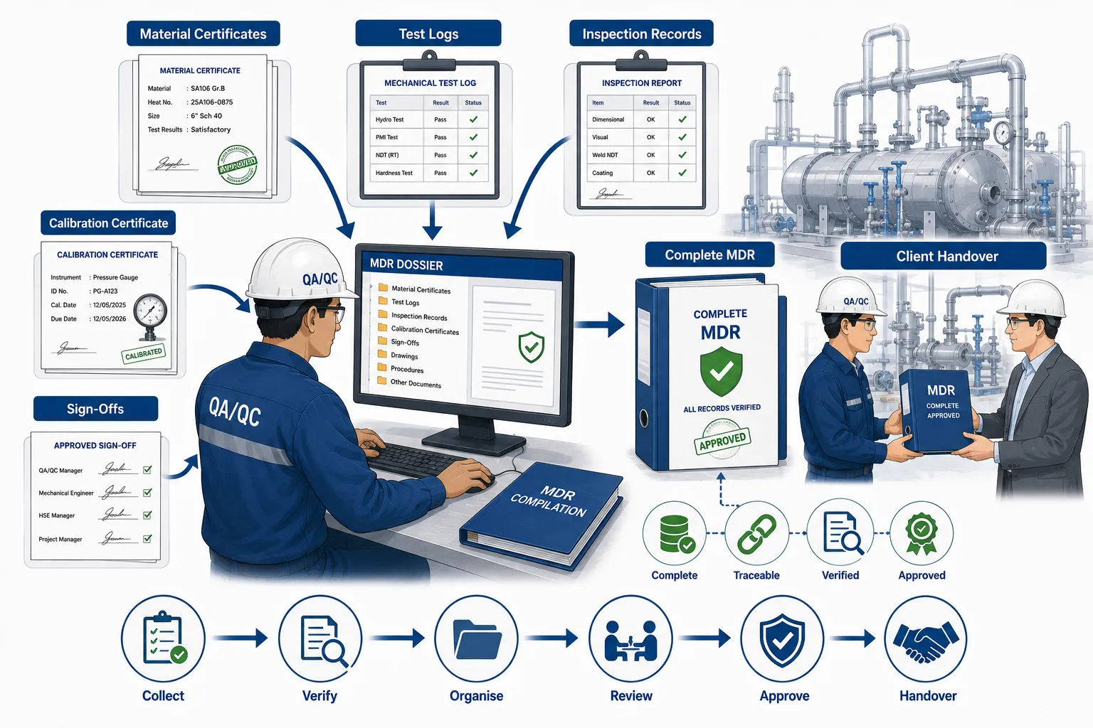 Lesson no 5 : Maintain comprehensive documentation for regulatory compliance and quality assurance. 2 MDR Documentation Workflow and Client Handover
