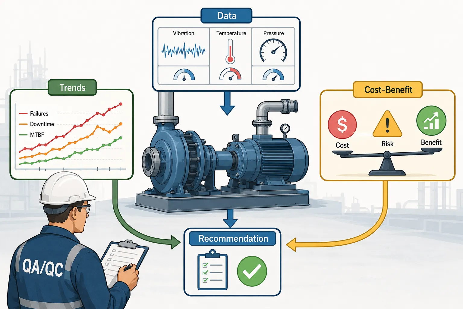 Lesson 6: Recommend strategies to maintain high standards of mechanical system performance and operational excellence. 1 Maintenance Decision Workflow Infographic