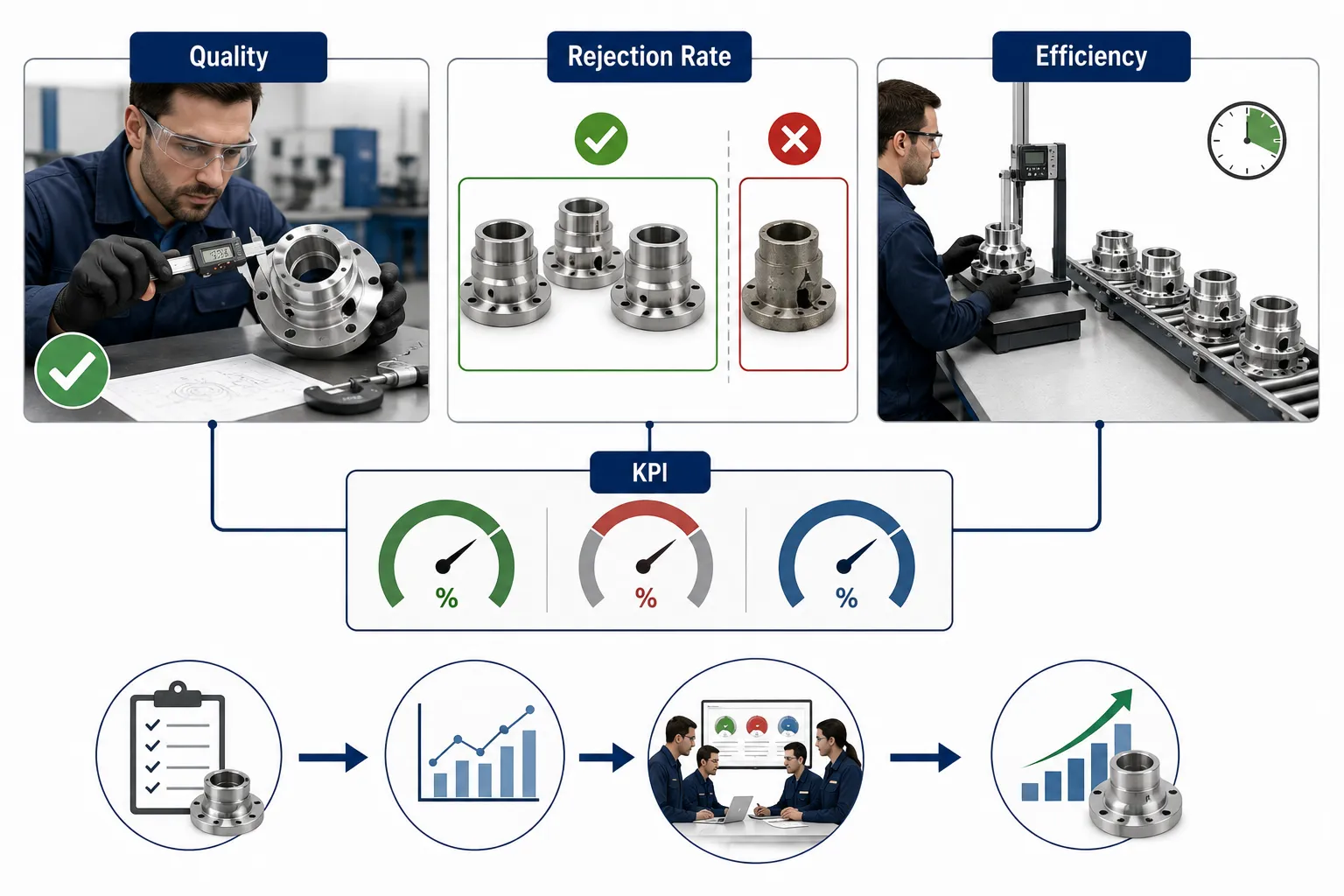 Lesson 5: Implement control charts, KPIs, and performance metrics to maintain high-quality standards. 2 Manufacturing Quality KPI Dashboard 2