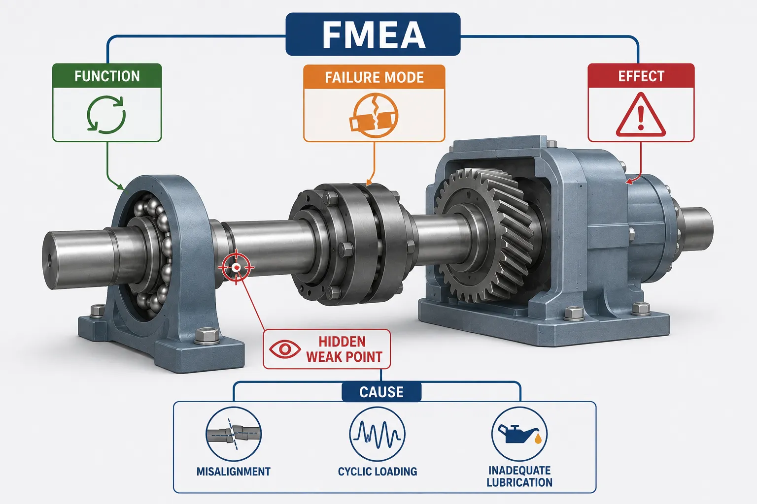 Mechanical FMEA Gearbox Analysis Diagram