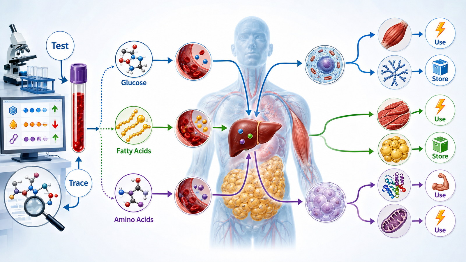 Nutrient Metabolism Pathways Infographic