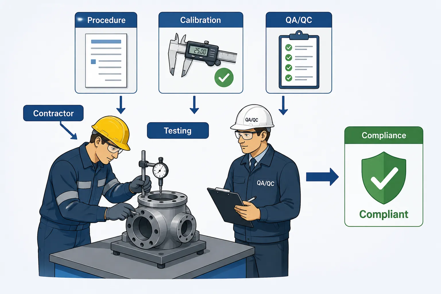 Lesson 5: Ensure all inspection and testing procedures comply with organisational and regulatory standards 3 QA Testing Workflow to Compliance