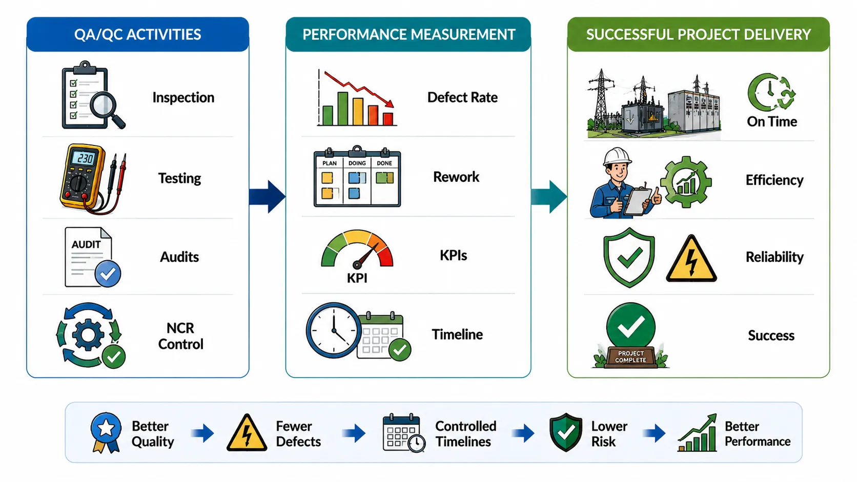 QAQC Electrical Project Delivery Flow