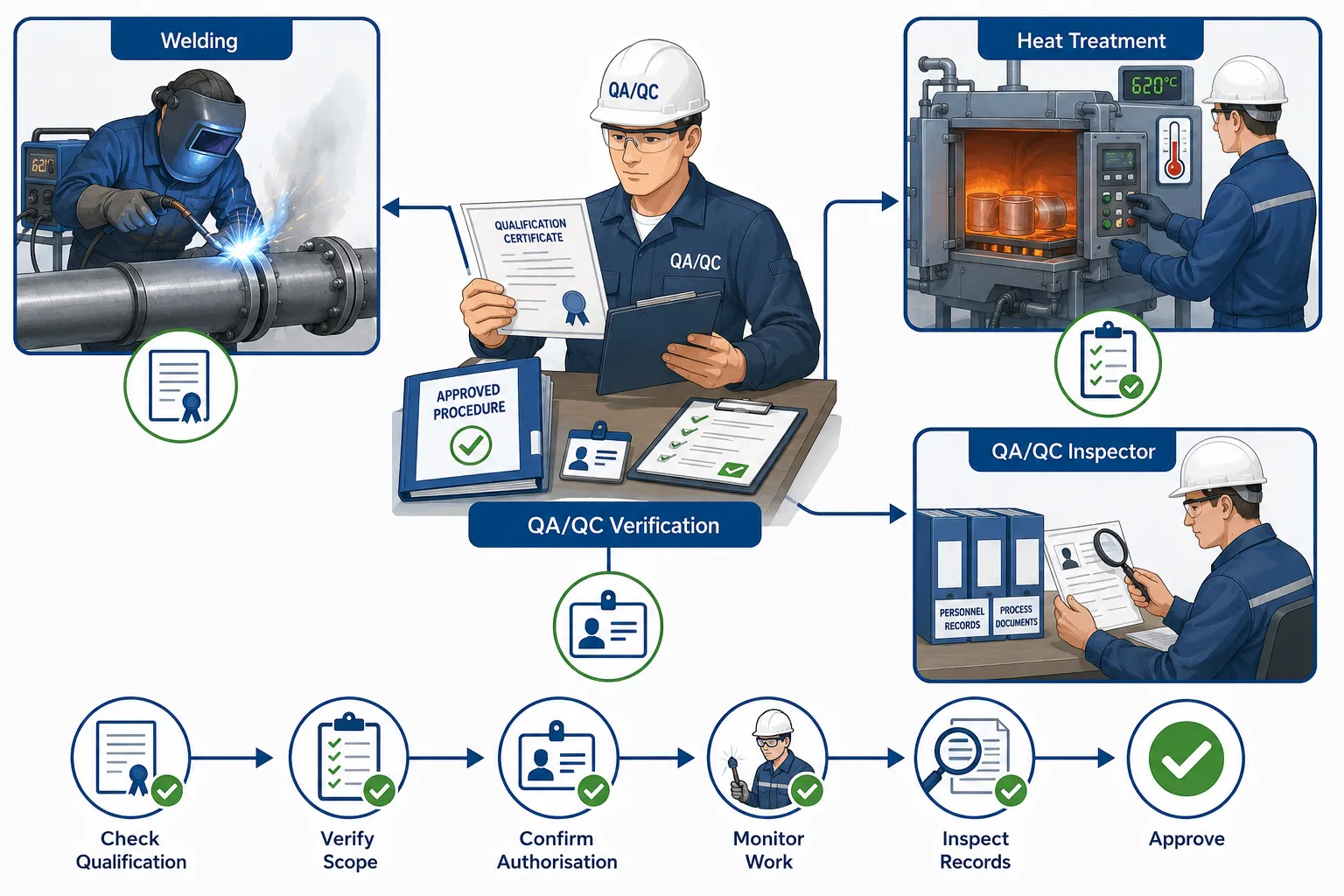 Lesson no 2 : Ensure mechanical projects comply with safety, quality, regulations. 2 QAQC Welding and Heat Treatment Workflow