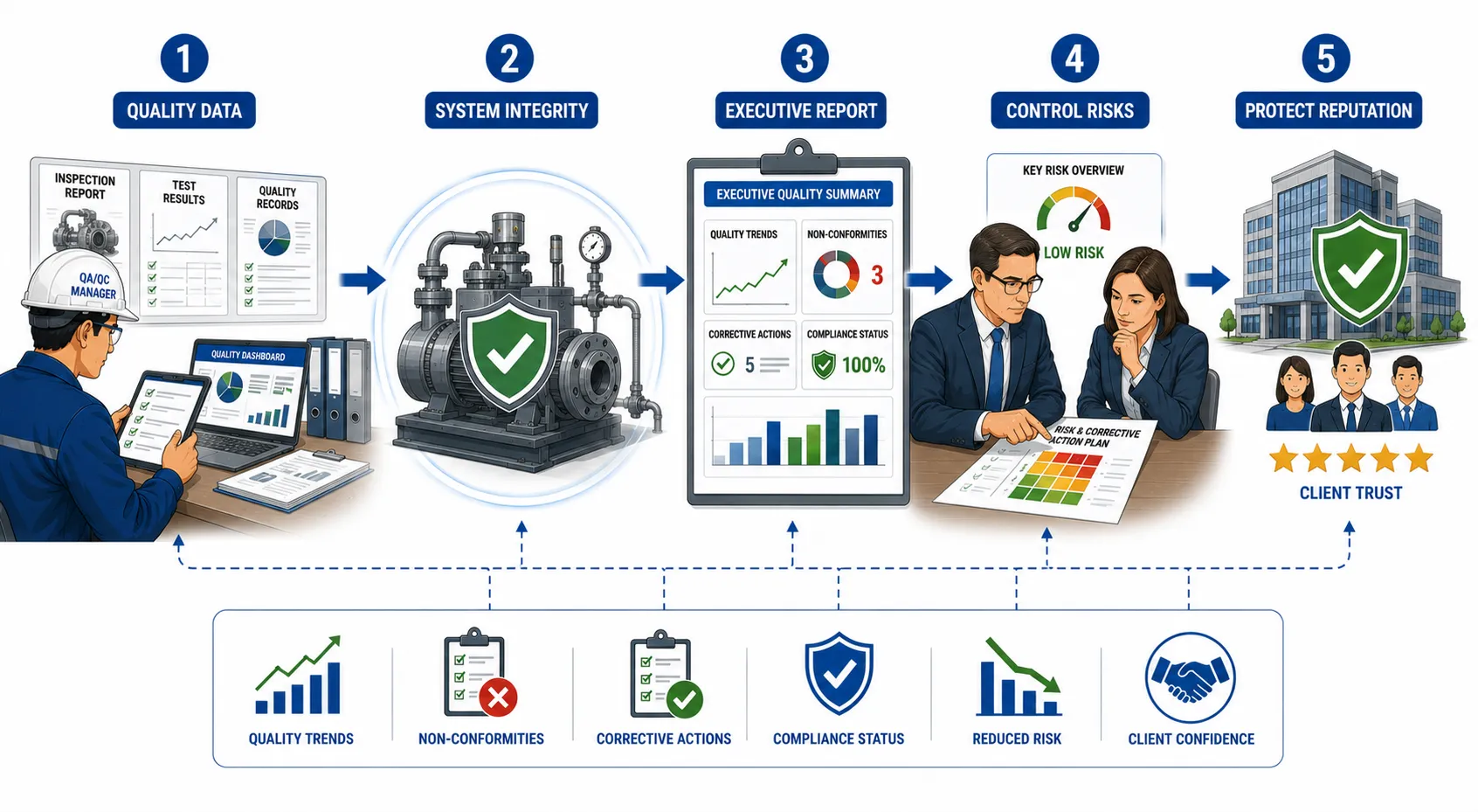 Lesson no 6 : Support organisational objectives by ensuring compliance, quality assurance, and system integrity. 3 Quality Management Process Flow