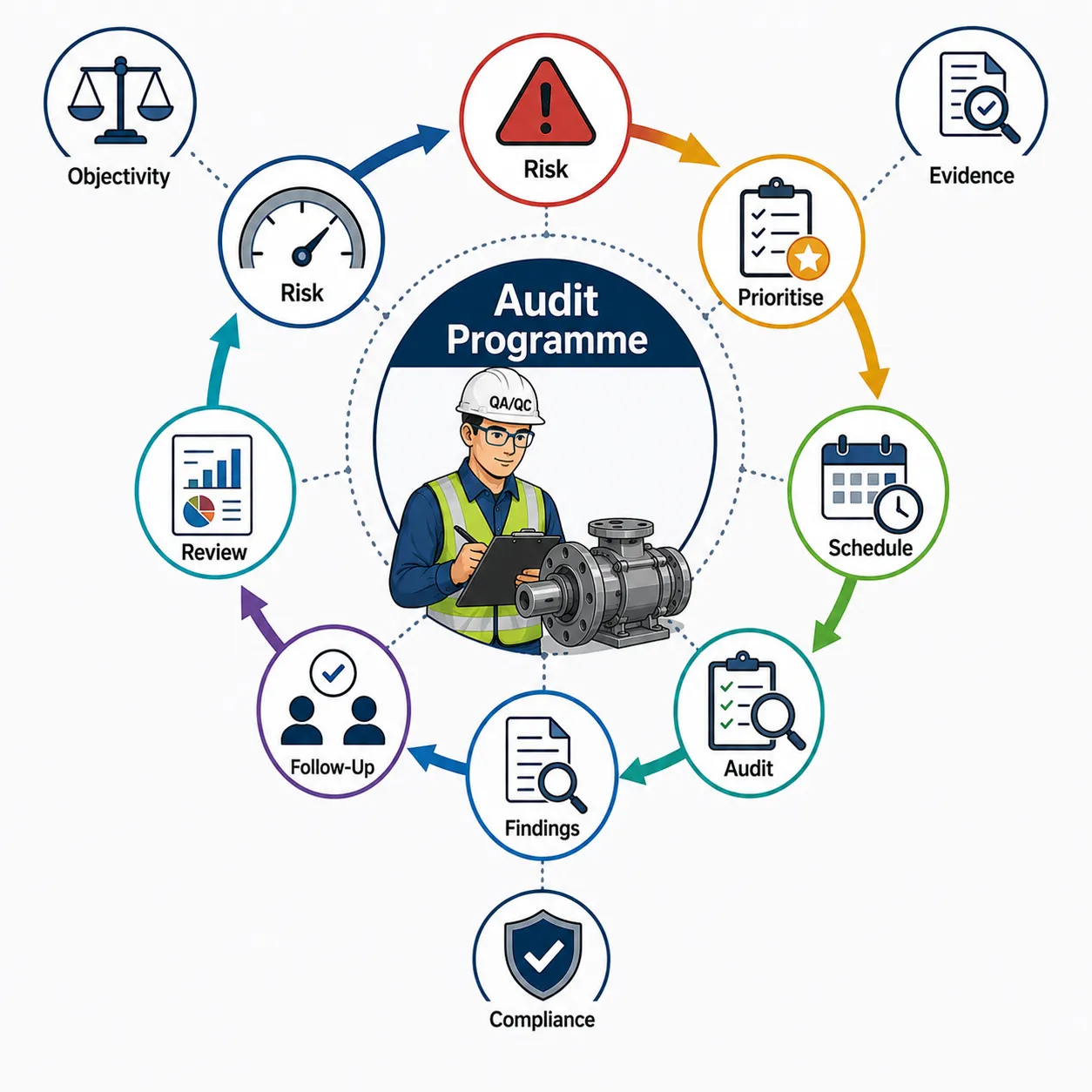 Lesson 4: Conduct internal audits and performance reviews to ensure compliance with quality standards. 1 Risk Based Audit Programme Cycle