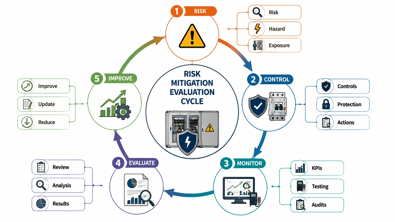 Lesson 3: Identify and Evaluate Risks Associated with Electrical Installations and Systems 3 Risk Mitigation Evaluation Cycle