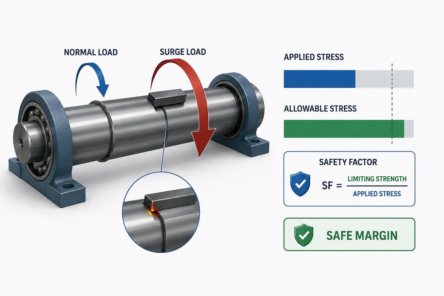 Lesson 2: Evaluate the reliability, safety, and suitability of components for operational conditions. 2 Shaft Stress and Safety Factor Diagram