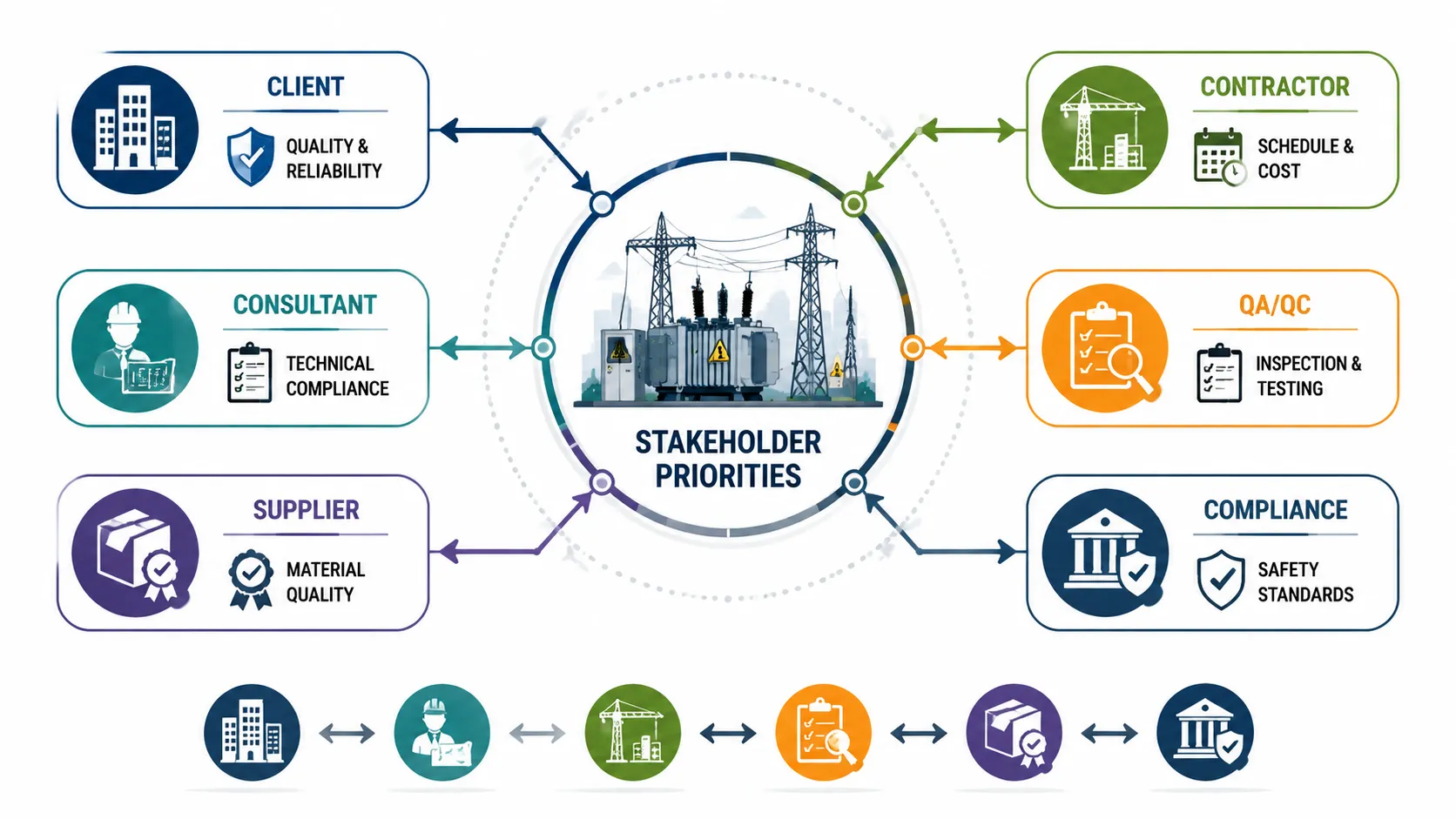 Lesson 6: Manage stakeholder expectations in high‑pressure project environments. 1 Stakeholder Priorities Electrical Project Map