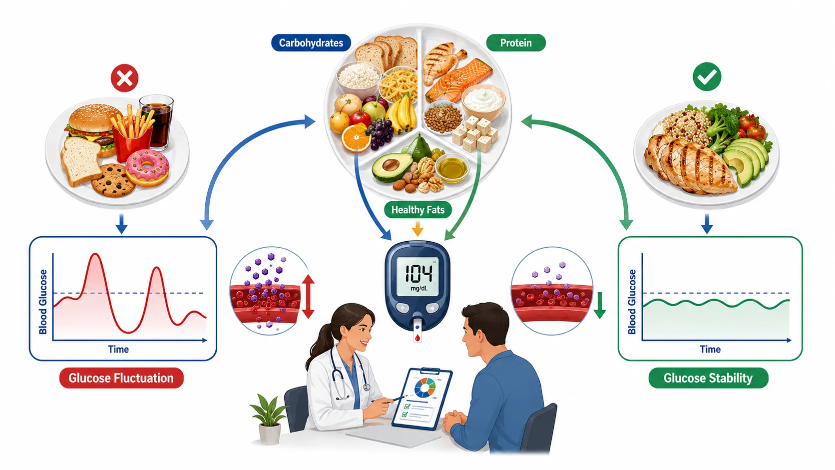 Lesson no 2 : Evaluate nutritional interventions for disease management. 3 Balanced Meals Steady Blood Glucose