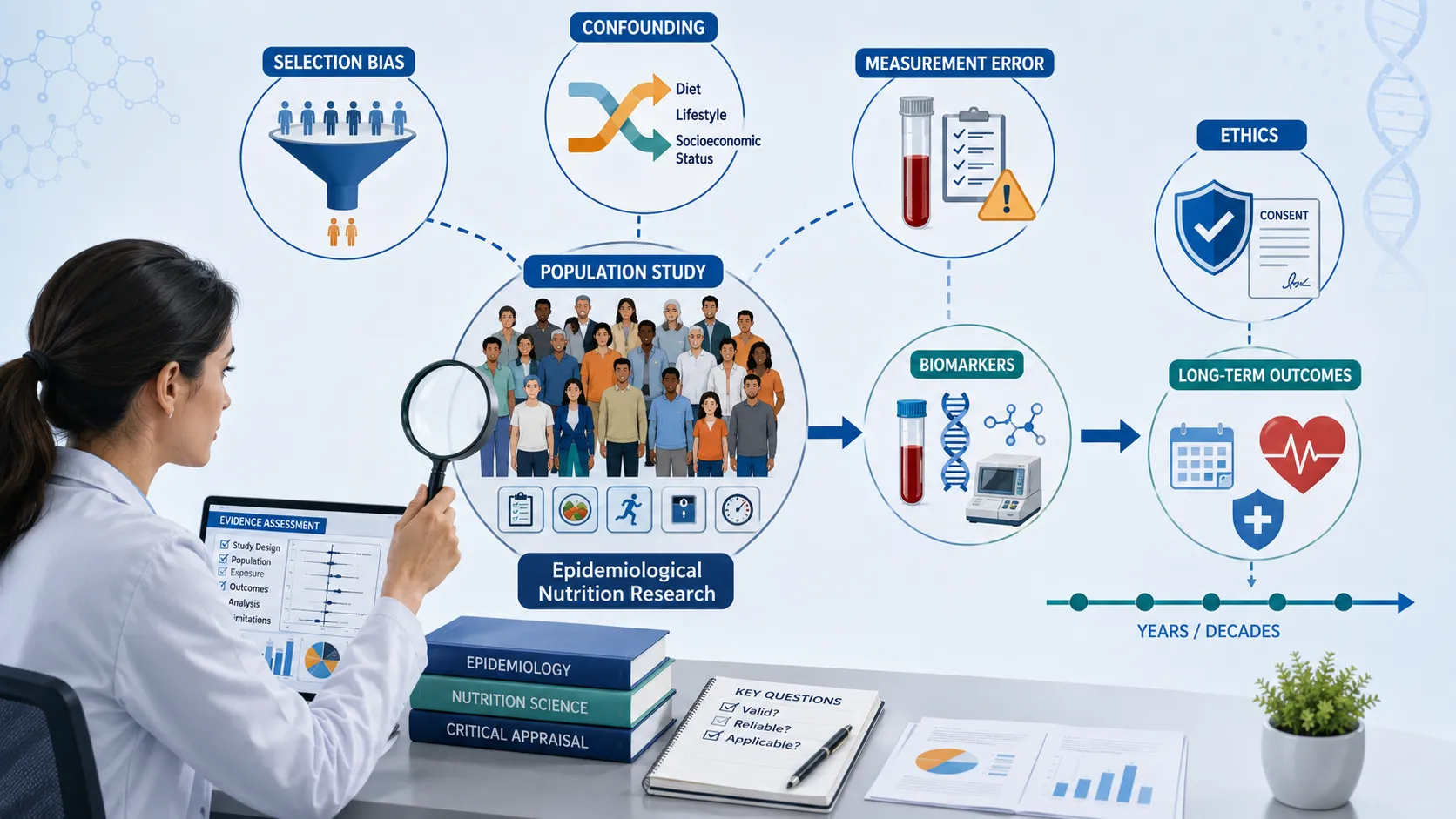 Lesson no 4 : Critically evaluate current research in clinical nutrition. 3 Epidemiological Nutrition Research Infographic